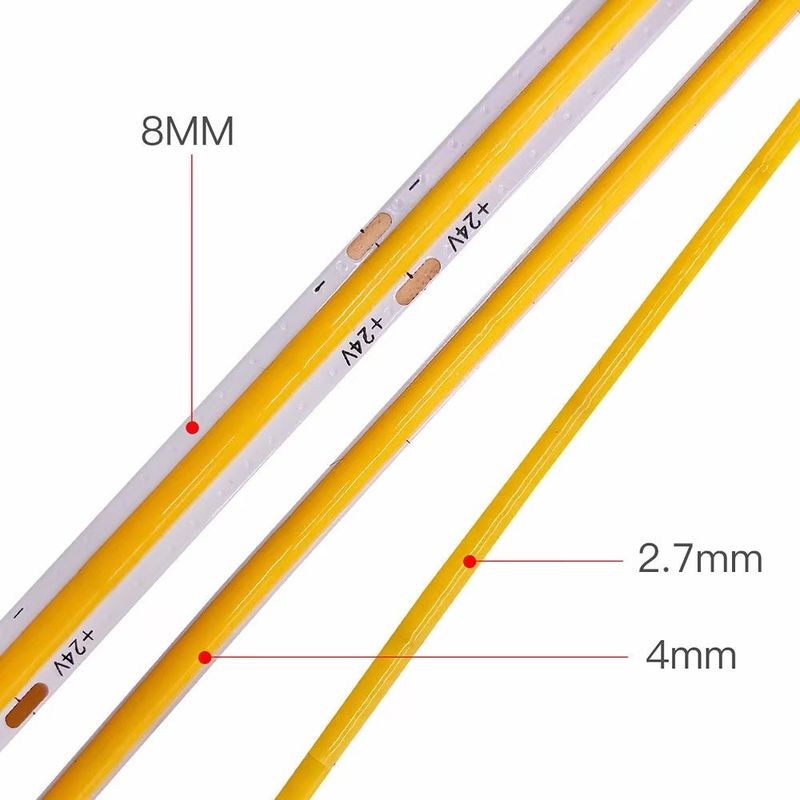 2700K-6500K 12V LED COB Şerit 24V Yüksek Yoğunluklu Cips Kapalı Ev Dekorasyonu