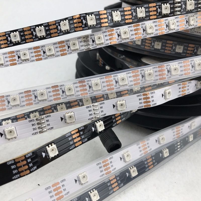 6W 8W 10W 12W 12V Esnek LED Şerit Işık SMD 5050 RGB Çok Renkli 300 LED