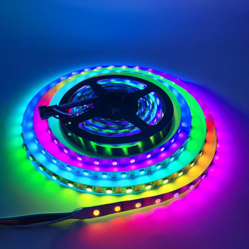 6W 8W 10W 12W 12V Esnek LED Şerit Işık SMD 5050 RGB Çok Renkli 300 LED